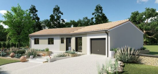 Plan de maison Surface terrain 80 m2 - 3 pièces - 3  chambres -  avec garage 