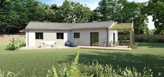 Plan de maison Surface terrain 95 m2 - 4 pièces - 4  chambres -  avec garage 