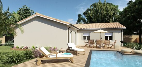 Plan de maison Surface terrain 100 m2 - 4 pièces - 3  chambres -  avec garage 