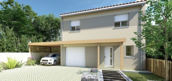 Plan de maison Surface terrain 91 m2 - 4 pièces - 3  chambres -  avec garage 