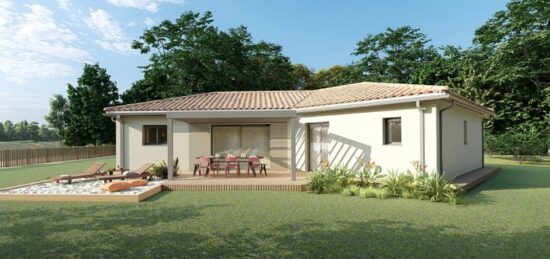 Plan de maison Surface terrain 112 m2 - 5 pièces - 3  chambres -  avec garage 