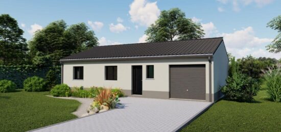 Plan de maison Surface terrain 85 m2 - 4 pièces - 3  chambres -  avec garage 