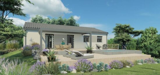 Plan de maison Surface terrain 80 m2 - 4 pièces - 3  chambres -  avec garage 