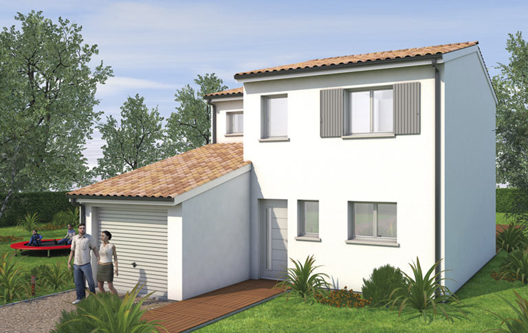 maison à étage avec garage